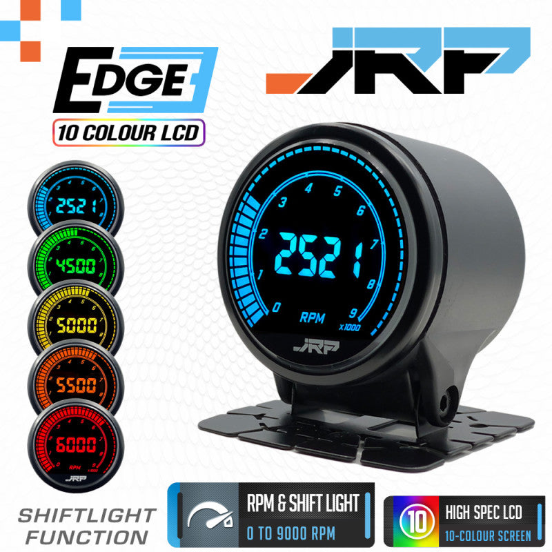 JRP Edge Digital Tachometer + RPM Shift Light Gauge 52mm