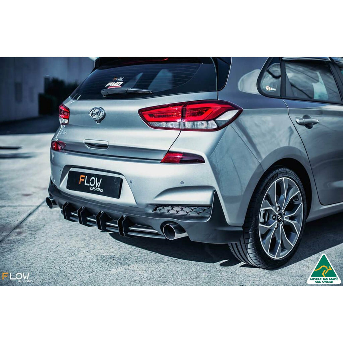 FLOW DESIGNS HYUNDAI I30 N-LINE HATCH PD (2018-CURRENT) FLOW-LOCK REAR DIFFUSER