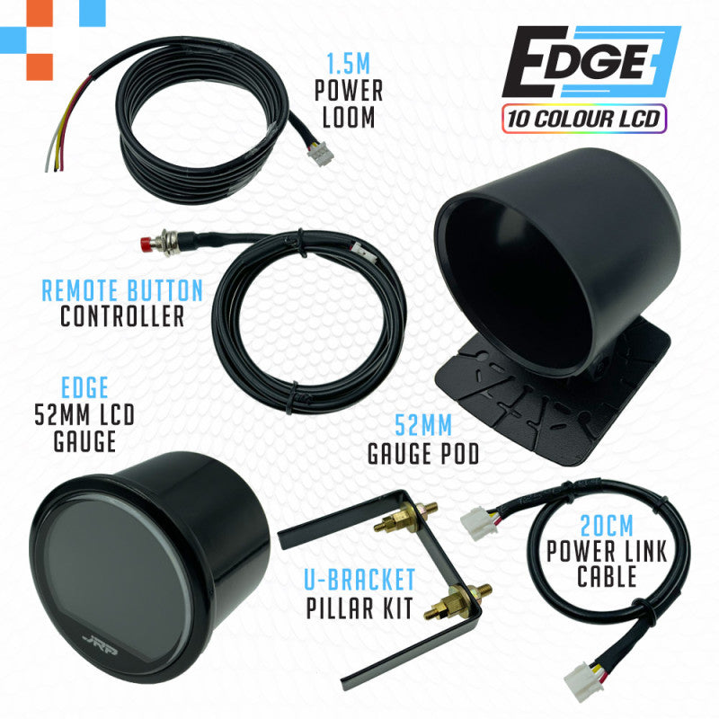 JRP Edge Petrol Digital Boost Gauge Kit 30 PSI 52mm