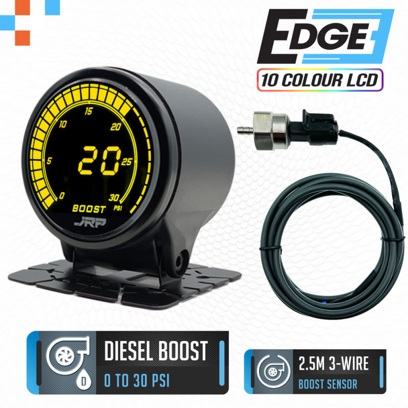 0-30 PSI Diesel Boost JRP Edge Digital Gauge Kit 52mm