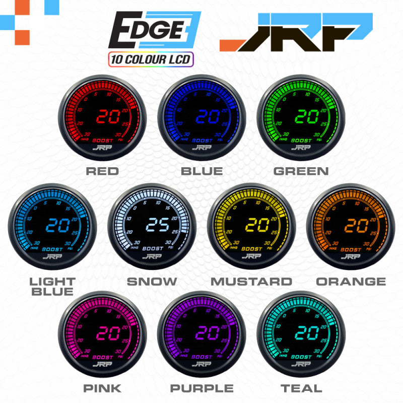 JRP Edge Petrol Digital Boost Gauge Kit 30 PSI 52mm