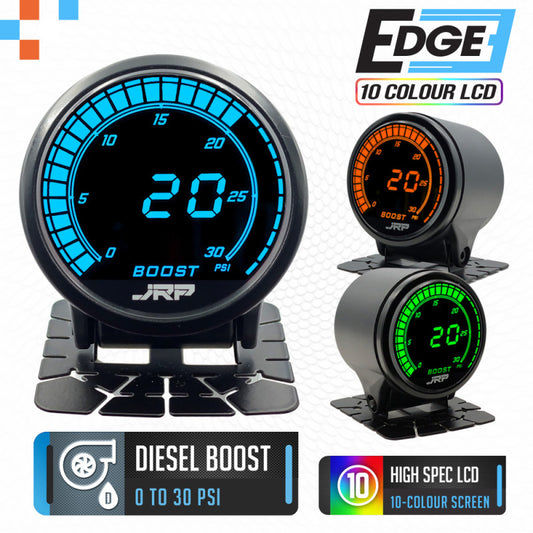 0-30 PSI Diesel Boost JRP Edge Digital Gauge Kit 52mm