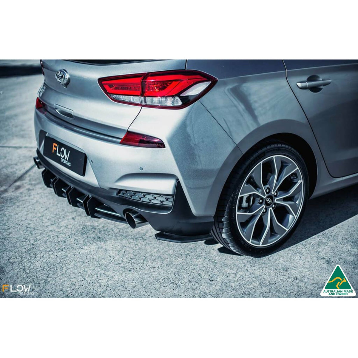 FLOW DESIGNS HYUNDAI I30 N-LINE HATCH PD (2018-CURRENT) FLOW-LOCK REAR DIFFUSER